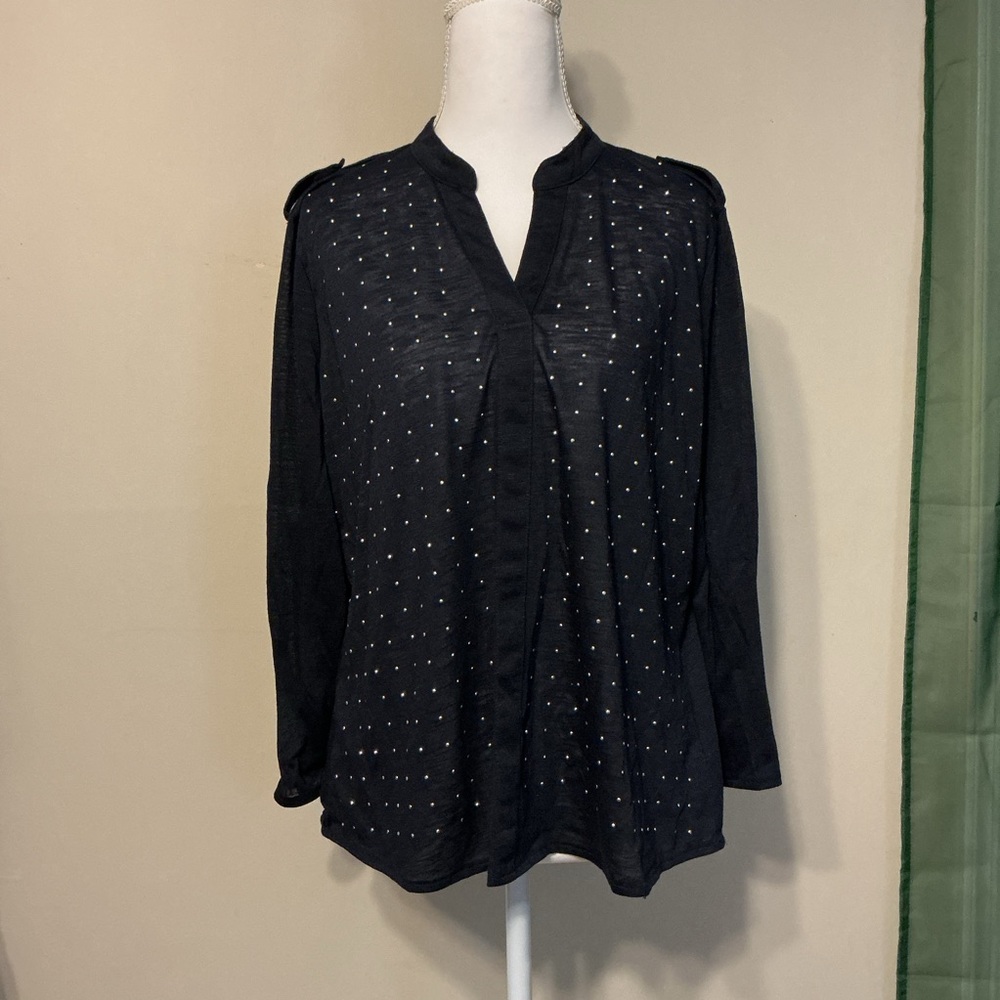 Absolutely Famous Black Studded Blouse